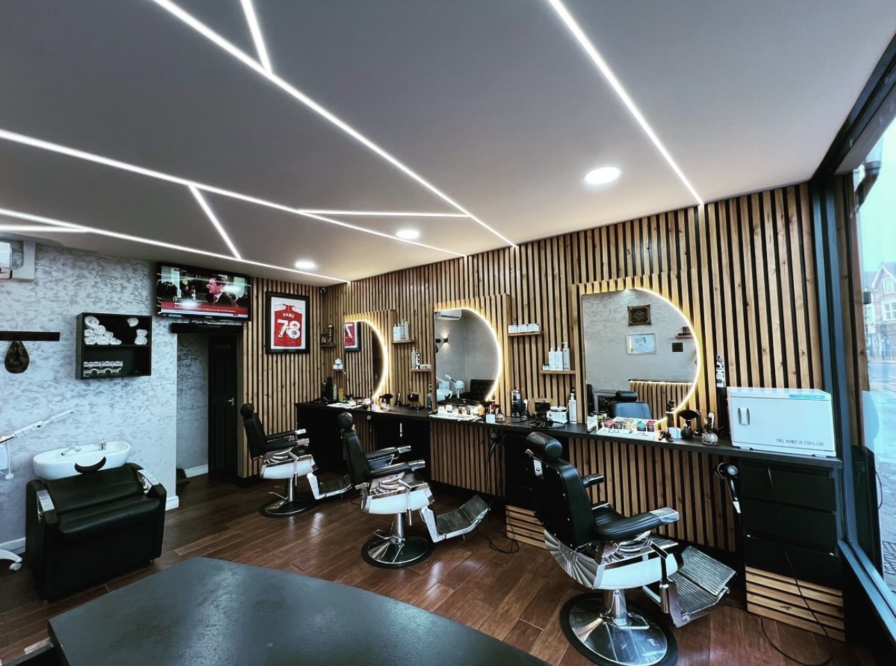 Interior of Hadi's Barbers