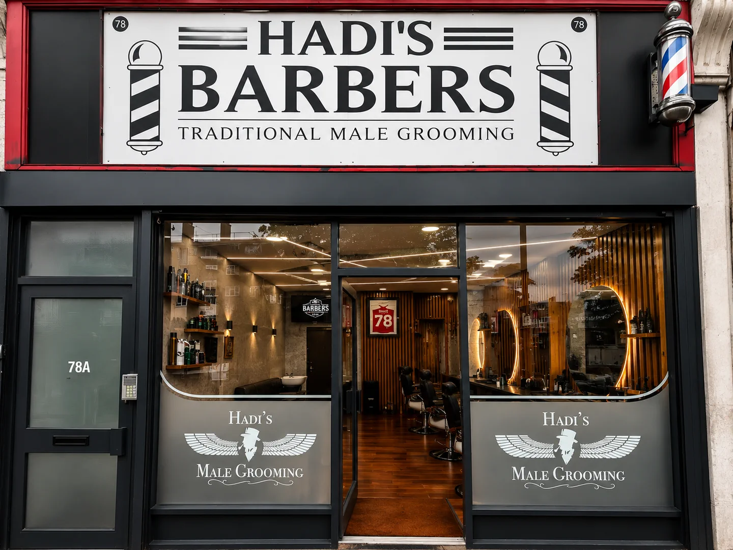 Entrance to Hadi's Barbers